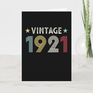 Tarjeta Vintage 1921 100th Birthday Gift de 100 años