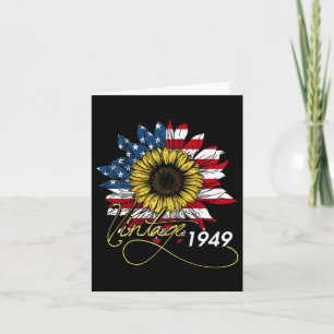 Tarjeta Vintage 1949 Girasol 4 de julio Día de la Independ