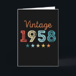 Tarjeta Vintage 1958 70th Birthday Retro Gift de 70 años<br><div class="desc">Este diseño retro de Vintage de 1958 de cumpleaños 70 hace un gran regalo para hombres y mujeres que cumplen 70 años. Regalos de cumpleaños para él y para ella. Para una leyenda de abuelo,  abuelo o abuela increíble,  mamá o papá.</div>