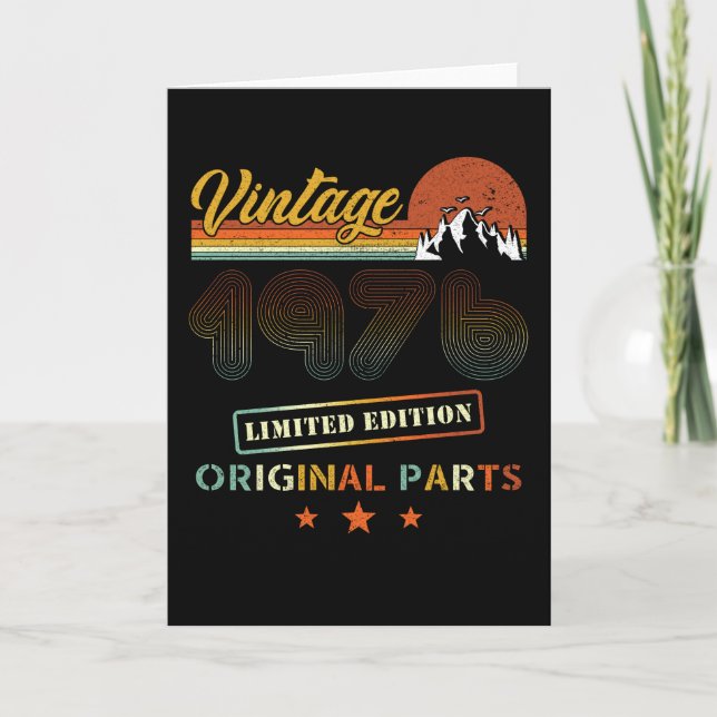 Tarjeta Vintage 1976 Cumpleaños Retro (Anverso)