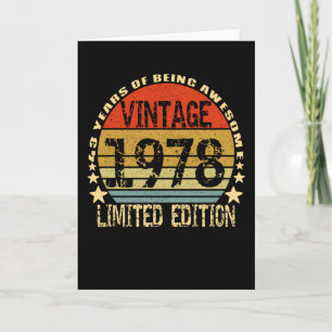 Tarjeta Vintage 1978 Limited Edition 43 años