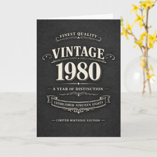 Tarjeta Vintage 1980 Birthday