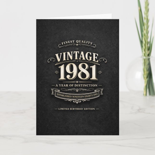 Tarjeta Vintage 1981 Birthday (Anverso)