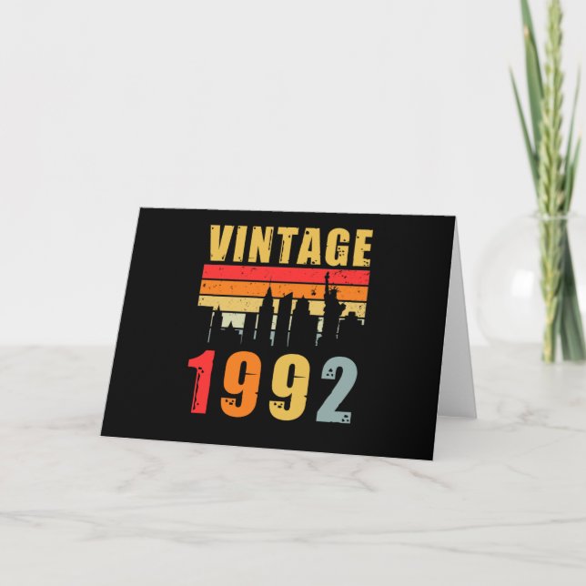 Tarjeta Vintage 1992 Hecho En 1992 (Anverso)