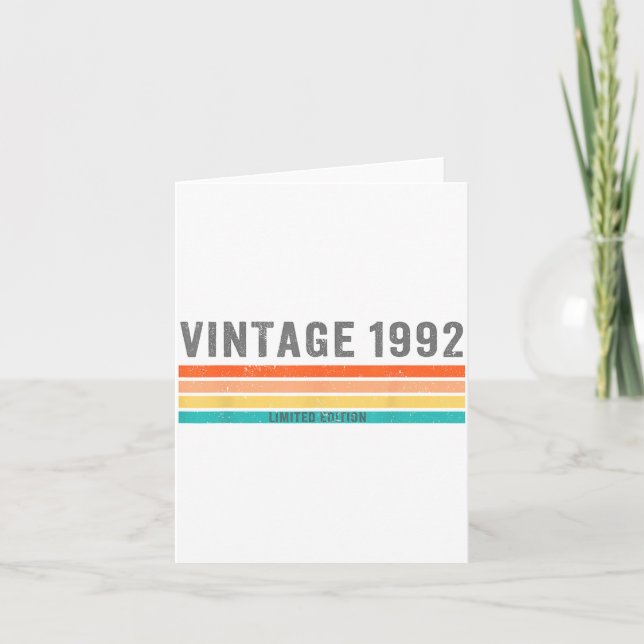 Tarjeta Vintage 1992 Limited Edition - 33rd Birthday Gift  (Anverso)
