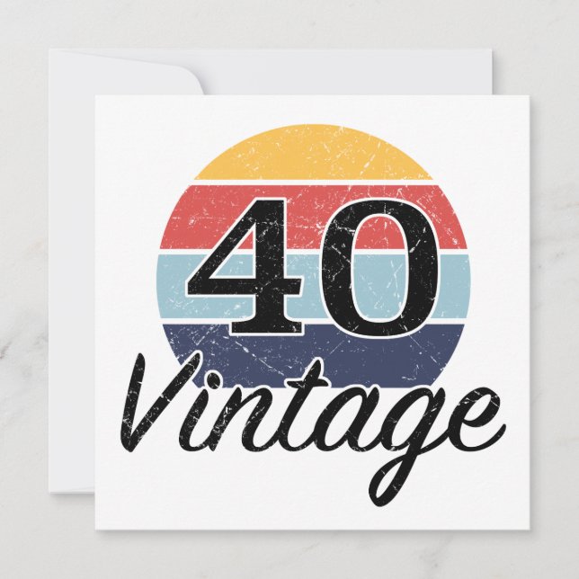 Tarjeta Vintage 40th Birthday Sunset (Anverso)