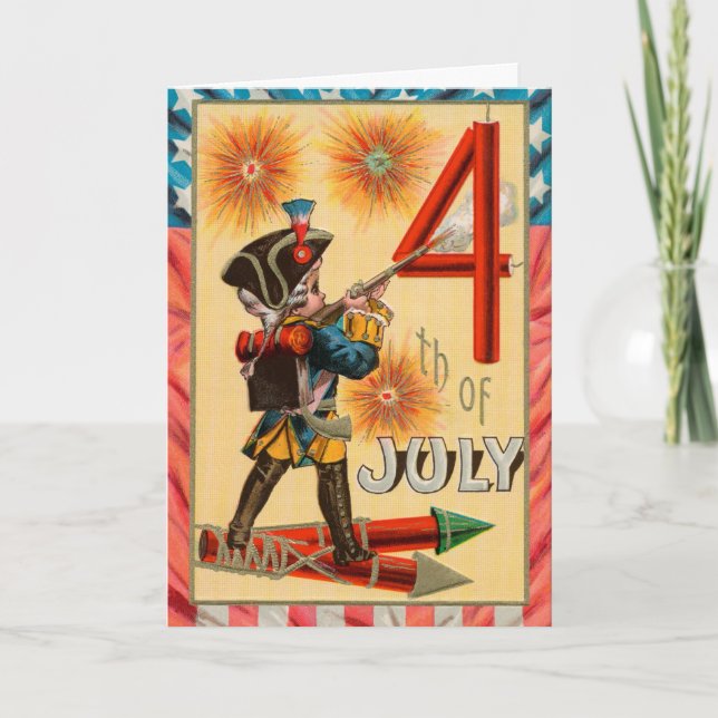 Tarjeta Vintage 4 de Julio (Anverso)