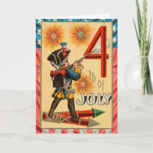 Tarjeta Vintage 4 de Julio