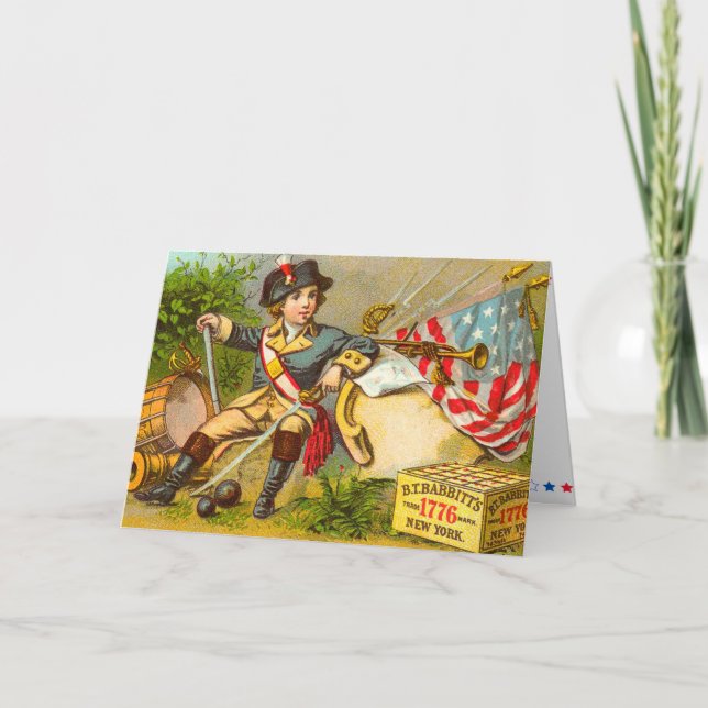 Tarjeta Vintage 4 de Julio (Anverso)