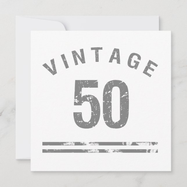 Tarjeta Vintage 50.º cumpleaños (Anverso)