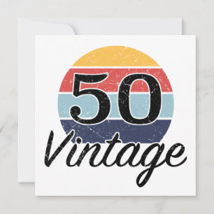 Tarjeta Vintage 50th Birthday Sunset
