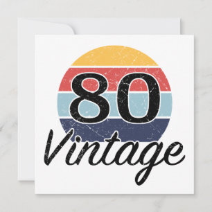 Tarjeta Vintage 80th Birthday Sunset