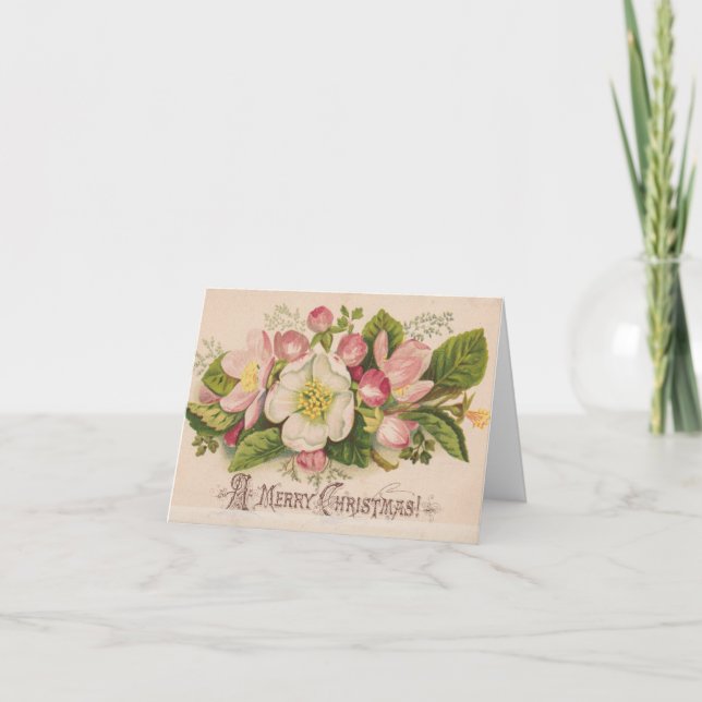 Tarjeta Vintage A Merry Christmas Personalizado (Anverso)