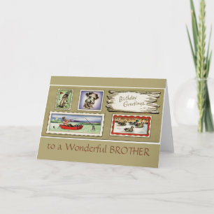 Tarjeta Vintage a un cumpleaños de hermano maravilloso