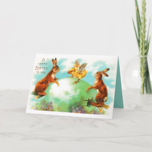 Tarjeta Vintage Abundantes de Pascua Huevos de Tierra de N