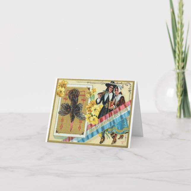 Tarjeta Vintage Acción de Gracias (Anverso)