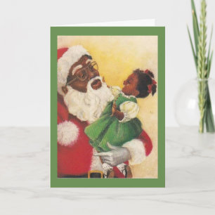Tarjeta Vintage - Alegría de Navidad para una niña,
