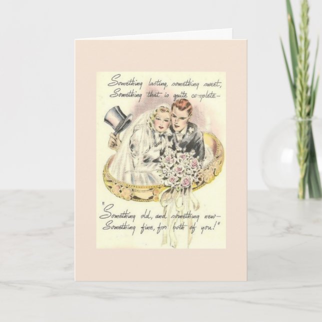 Tarjeta Vintage - Algo Viejo, Algo Nuevo, (Anverso)