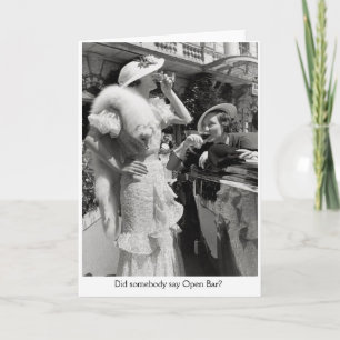 Tarjeta Vintage - ¿Alguien Dijo Open Bar?,