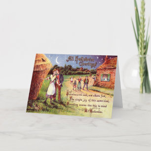 Tarjeta Vintage All Halloween Greeting Couple