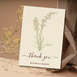 Tarjeta Vintage Alpine Fernleaf Watercolor Gracias