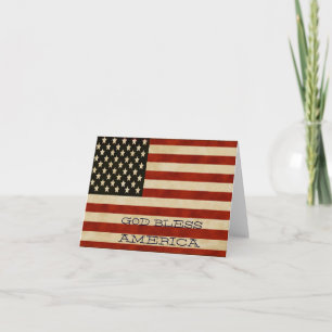 Tarjeta Vintage American Flag GIFTS