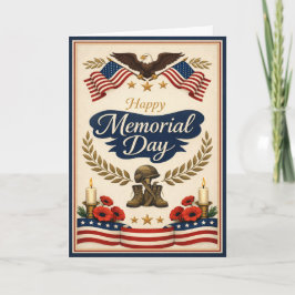 Tarjeta Vintage Americana Memorial Day