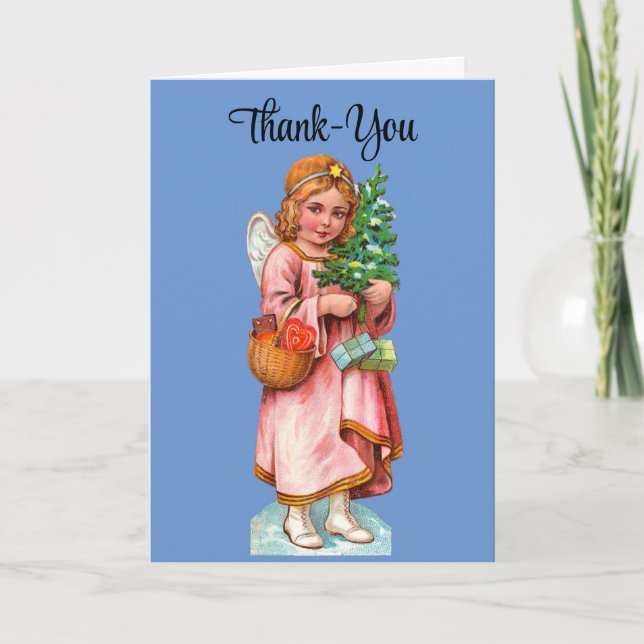 Tarjeta Vintage Angel Gracias (Anverso)