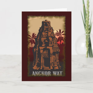 Tarjeta Vintage Angkor Wat