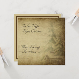 Tarjeta Vintage angustiado esta noche antes de los Navidad