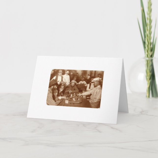 Tarjeta Vintage - Apostar en un Saloon, (Anverso)