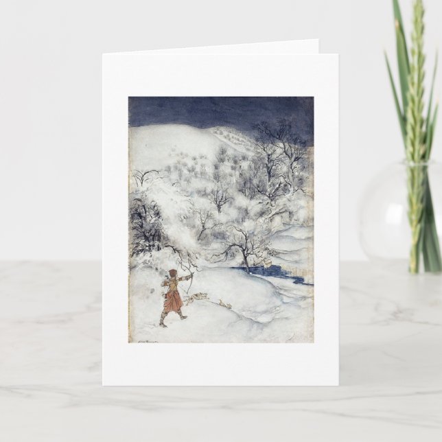 Tarjeta Vintage - Archer en la nieve, (Anverso)