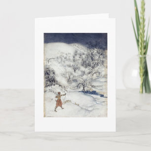 Tarjeta Vintage - Archer en la nieve,