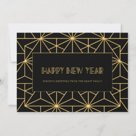 Tarjeta Vintage Art Deco de los años 20 Feliz Año Nuevo
