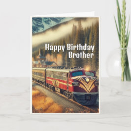 Tarjeta Vintage Art Deco Train Brother