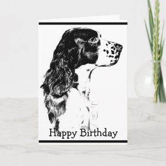 Tarjeta Vintage Art English Springer Spaniel Birthday Card
