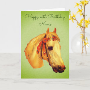Tarjeta Vintage Art Horse Head Personalizado Cumpleaños