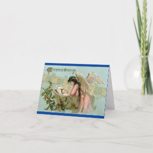 Tarjeta Vintage Baby con Navidades Angel