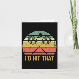 Tarjeta Vintage Badminton Funny Transbordador Retro Birdie