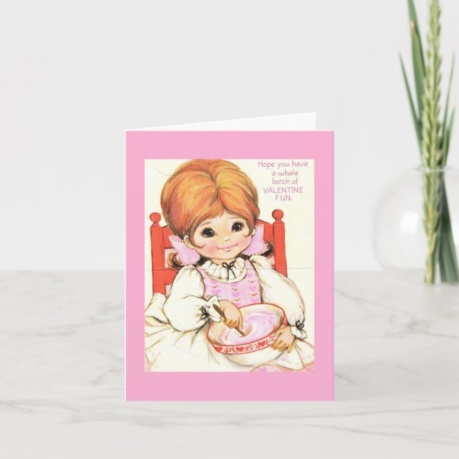 Tarjeta Vintage Baking Chica Valentine (Anverso)