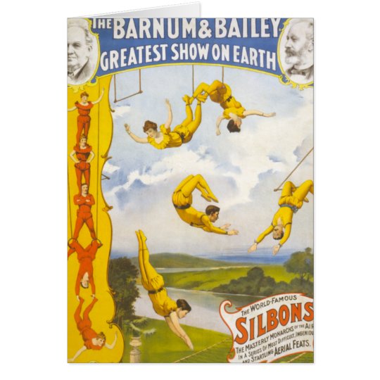 Tarjeta Vintage Barnum y circo de Bailey
