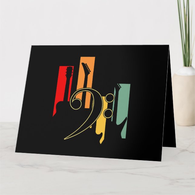 Tarjeta Vintage Bass Guitarist Music Lover (Anverso)