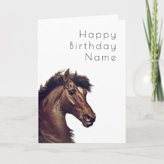 Tarjeta Vintage Beautiful Black Horse Deco Birday Card