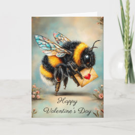 Tarjeta Vintage Bee Love Messenger