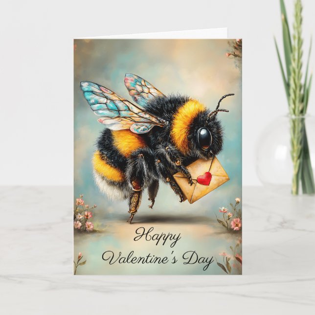 Tarjeta Vintage Bee Love Messenger (Anverso)