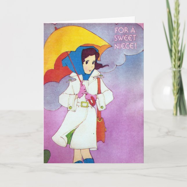 Tarjeta Vintage Birday For Niece (Anverso)