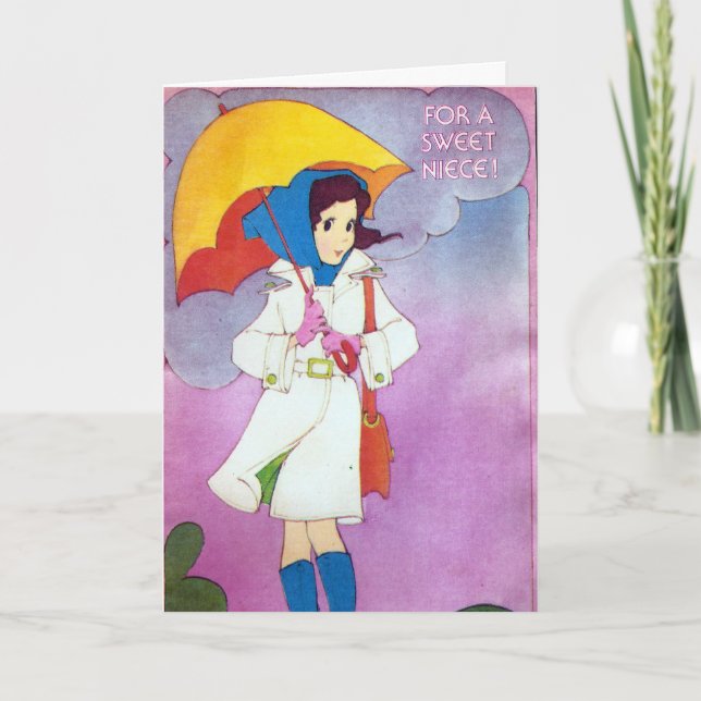Tarjeta Vintage Birday For Niece (Anverso)
