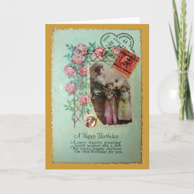 Tarjeta Vintage Birthday (Anverso)