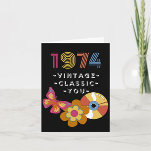 Tarjeta Vintage Birthday 1974 Retro Design for Friend