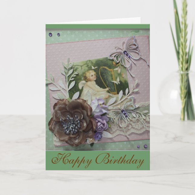 Tarjeta Vintage Birthday-1 feliz (Anverso)